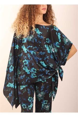 Pure silk tunic with flowers pattern Capri Chic | TUNICASETAFIORI